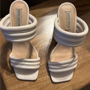 Steve Madden White Strappy Heels